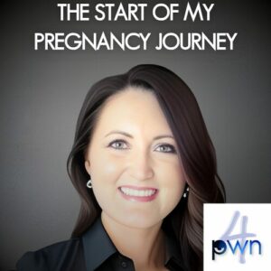 Jane E. Powell smiling with the title of the Start of my pregnancy Journey